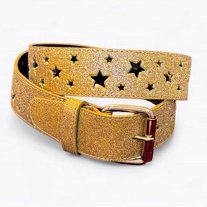 GOLD GLITTERY BELT STAR CUT OUTS Motif by Absolutely Fresh Prestige SZ MED 40”